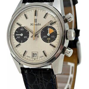 Vintage Nivada 36mm Men's Dato Swiss Valjoux 7734 Chronograph Watch